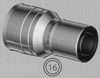 Verloopstuk voor aansluiting van 150/200 mm TWIN /p.stuk
