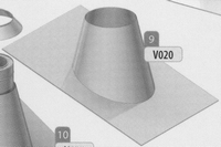 Dakplaat: 5-30 graden loden slab (pannen), diameter 130 mm  Ø130mm
