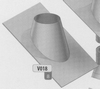 Dakplaat 30-45 graden volledig RVS (leien) diameter 100 mm Ø100mm